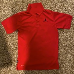 Boys medium red Jordan collared shirt